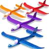 Tivcck 4 Pack LED Light Airplane Toys,17.5" Large Throwing Foam Plane,LED Foam Glider Planes,2 Flight Mode Glider Planes,Airplane Flying Toys for Kids Birthday Gift Outdoor Sport view 1