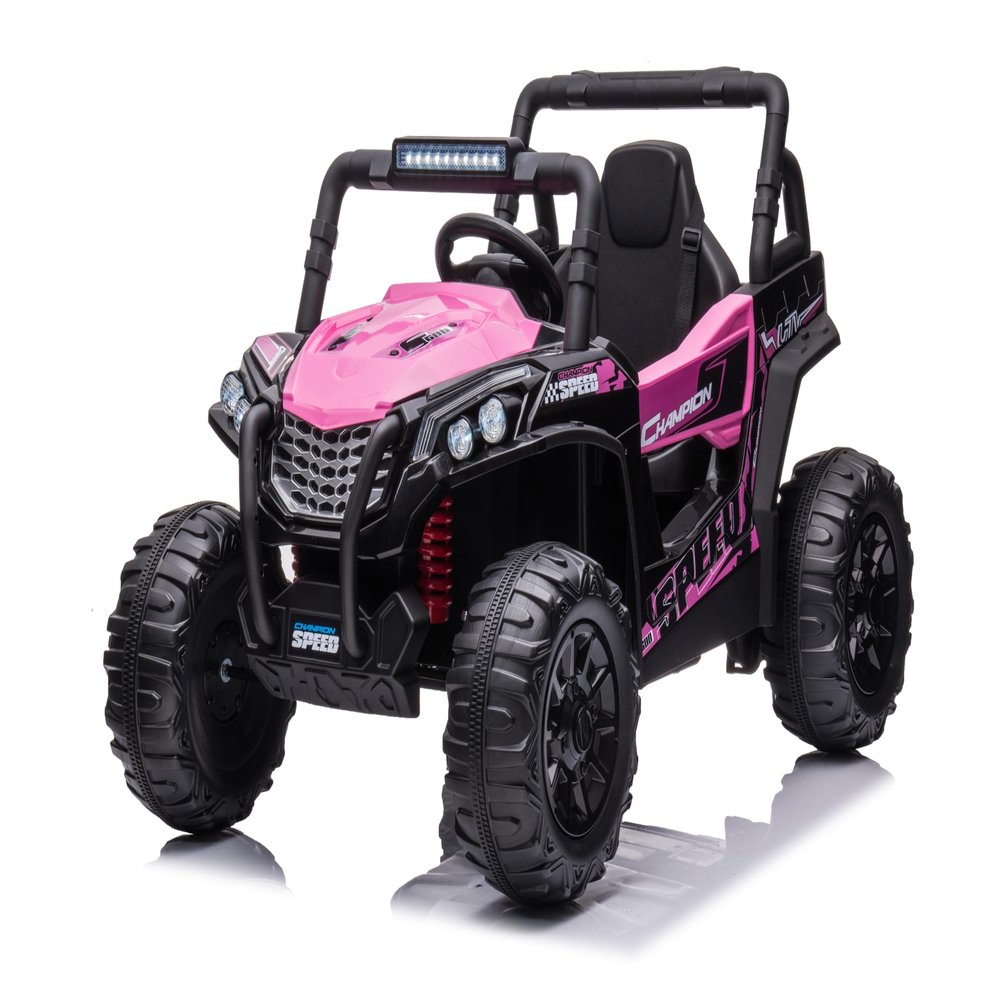 12V Kids Ride on Truck Car, Electric Off-Road UTV Truck with Remote Control, LED Light, Spring Suspension, AUX Port, Electric Car for Kids Aged 3-7 Years, Pink