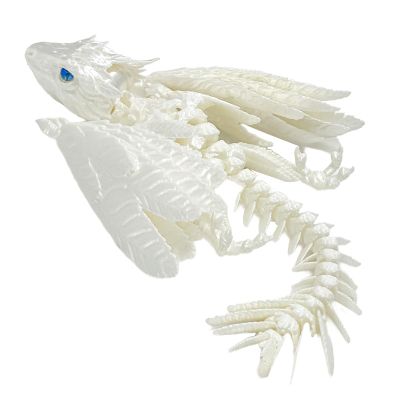 SGYYSG Feathered Wyvern Dragon,3D Printed Dragon, Articulated Dragon with Wings, 3D Printed Toys, Desktop Pet - Perfect for Fantasy Enthusiasts (White)