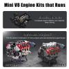 Wauvmoss Mini V8 Engine Kits That Runs, V8 Model Engine Kit Cison Engine MAD RC Engine Model Kits for Adults to Build, Plastic Model Suitable for Car AX90104 SCX10 Capra VS4-10 Pro/Ultra (V8 I) view 2