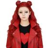 Wiggy Mermaid Princess Red Wig 20'' Long Red Curly Wig Pre-styled Bun view 1