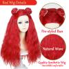 Wiggy Mermaid Princess Red Wig 20'' Long Red Curly Wig Pre-styled Bun view 4