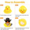 Wonuu Car Rubber Duck Ornament - Cool Car Accessory with Cowboy Hat Necklace view 2