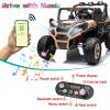 AOKOY 24V 2 Seater Kids Ride On UTV, Battery Powered Electric Car with Remote Control, 4WD Ride On Truck, Side by Side Ride On Car with Bluetooth, Sand Yellow view 3