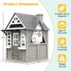 YOFE Kids Playhouse Outdoor,Wooden Play House Playset for Kids, Large, Sturdy, Realistic Design with Kitchen, Doorbell, Flower Pot, Stove, Sink & Clock, Perfect for Kid Ages 3-8 (Gray) view 3