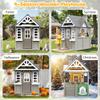 YOFE Kids Playhouse Outdoor,Wooden Play House Playset for Kids, Large, Sturdy, Realistic Design with Kitchen, Doorbell, Flower Pot, Stove, Sink & Clock, Perfect for Kid Ages 3-8 (Gray) view 4