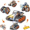 5 in 1 STEM Building Toys with LED Light, APP & Remote Controlled Cars Building, Robot/Tank/Bulldozer 552 Pcs, DIY Rechargeable Building Kit for Boys Girls, Science Learning Gifts for Age 6-12+ Year view 1