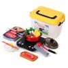 Pretend Play Kitchen Toy Including Janpanese Style Sukiyaki Hot Pot with Electronic Function, Grill Rack, Cooking Utensils, Cut Play Food and Toy Cutlery, Cooking Learning Gift for Girls and Boys view 1