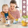 KizKnows Wooden Tea Set for Toddlers, 19-Piece Dual-Flavour Pretend Play Tea Party Tray with Wood Cups, Lemon & Mint Tea Bags, Cookies, Montessori Kitchen Gift for Girls & Boys Age 3+ view 4