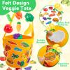 Adena Montessori Fruits and Vegetables Toys for Kids Ages 3+, Velcro Fruit and Veggies for Toddlers, Educational 2D & 3D Plastic Play Food Set with DIY Storage Bag Home or Classroom Learning view 4