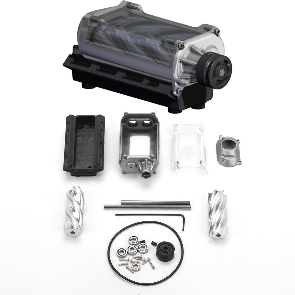 EnuoChbuild V8 Supercharger Model with Metal Moving Parts, MAD RC 1:10 Scale Supercharger Model for V8 Engine