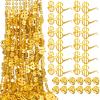 Ecally 36 Pcs 36 Pcs Money Costume Set Dollar Sign Necklaces Glasses Ring Fake Dollar Chain Money Eyeglasses Ring Hip Hop Jewelry (Gold) view 1