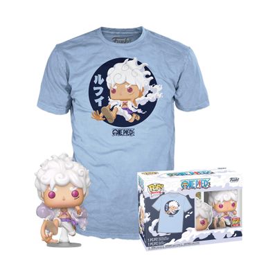 Funko Pop! & TEE: One Piece - Luffy Fifth Gear - XL - T-Shirt - Clothes with Collectable Vinyl Figure - Gift Idea - Toys and Short Sleeve Top for Adults Unisex Men and Women - Anime Fans