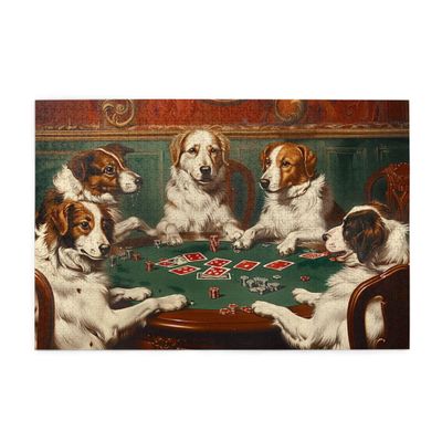 MA6GE8DE Poker Playing Dogs Wooden Puzzle 1000 Piece,Stunning Artwork of Adults,Funny Poker Playing Dogs Wood High Difficulty Puzzle,for Puzzle & Dog Lovers Gifts,Creative Activity Hobbies for Adults