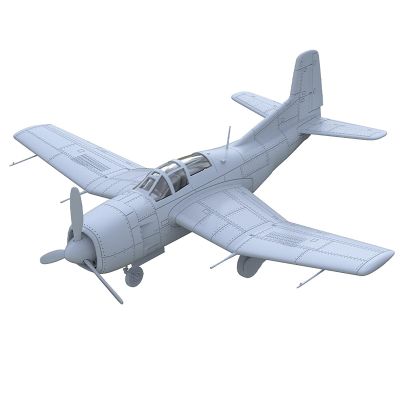 1/144 Scale 3D Military Model US BTD-1 Destroyer Torpedo Bomber Uncolored Resin Model Fighter DIY Model for Military Collection