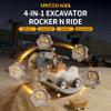 UNICOO 4-in-1 Excavator Rocker n Ride, Ride-On Baby Balance Bike with Detachable Balance Board, Toddler Rocking Chair, Movable Arm, Ride On Toys for Toddlers 3-5, Indoor Outdoor (Gray & White) view 2