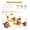 Ageliya Kids Tandem Tricycles for 3-5 Year olds, Preschool Pedal Trike for Group Yard Play, Sturdy Metal Frame,Solid Rubber Tires, Ideal for Outdoor Daycare Playground Kindergarten Joyride view 3