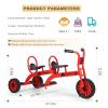 Ageliya Tandem Tricycles for Kids 5-7 Year Olds, 2 Seater Preschool Pedal Kids' Trike with Solid Rubber Tires & Sturdy Metal Frame, Elementary School Daycare Kindergarten Outdoor Playground Equipment view 4