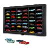 1/64 Diecast Toy Car Display Case Model Car Organizer Storage Cabinet Wall Mount with Acrylic Glass Door & Removable Black Shelf - Holds Up to 42 Cars, Black view 1