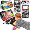 Autumety Tummy Time Mirror Newborn Toys: Black and White Infant Tummy Time Toys 0-3 0-6 6-12 Months Babies High Contrast Baby Toy with Book & Teethers Montessori Sensory Toy for Boy Girl Baby view 1
