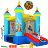 AKEYDIY Bounce House, Outdoor Indoor Fun Bouncy House with Blower, Tropical Jungle Animals Party Bouncer Slide & Jumping Area, Ball Toss Game, Backyard Inflatable Bounce House Gift for Kids 3-8 view 1