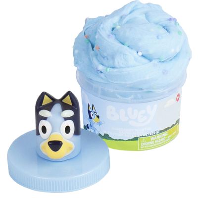 Bluey Premium Cloud Slime, Blueberry-Scented Fluffy Slime, Pre-Made Slime for Kids with Mix-Ins, Bluey Toys, Party Favors for Kids 8-12, Bluey Party Favors, Girls Toys 8-10, Toddler Travel Toys