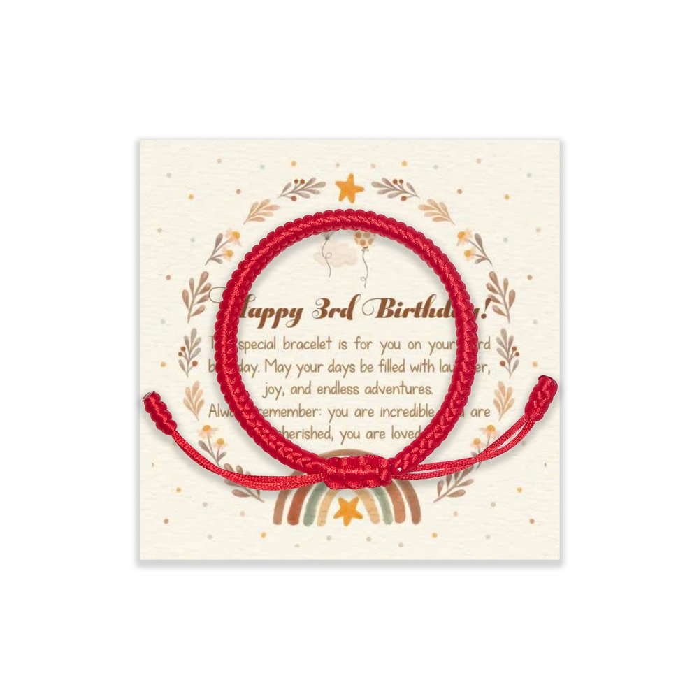 3 Year Old Birthday Gift for Girl and Boy. Adjustable Red String Bracelet Birthday Bracelet as Three Year Old Birthday Gifts. Lucky Protection bracelet. 3rd Birthday Gifts Ideas for son and daughter