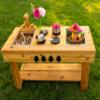 Noble Toys XL Cedar Outdoor Mud Kitchen Centered with Stovetop for Toddlers and Kids | Pretend Play Toddler Table | Sensory Table | Outside Playset | Real Wooden Kitchens | Preschool Equipment view 2