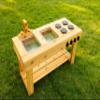 Noble Toys XL Cedar Outdoor Mud Kitchen with Stovetop for Toddlers and Kids | Pretend Play Toddler Table | Sensory Table | Outside Playset | Real Wooden Kitchens | Preschool Equipment view 2