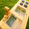 Noble Toys XL Cedar Outdoor Mud Kitchen with Stovetop for Toddlers and Kids | Pretend Play Toddler Table | Sensory Table | Outside Playset | Real Wooden Kitchens | Preschool Equipment view 3
