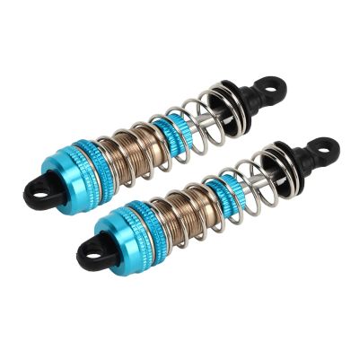 2 Pcs 76mm RC Car Hydraulic Shock Absorber Aluminium Alloy Oil Shock Damper for SCY 16101 16102 16103 16201 1/16 RC Car (Blue