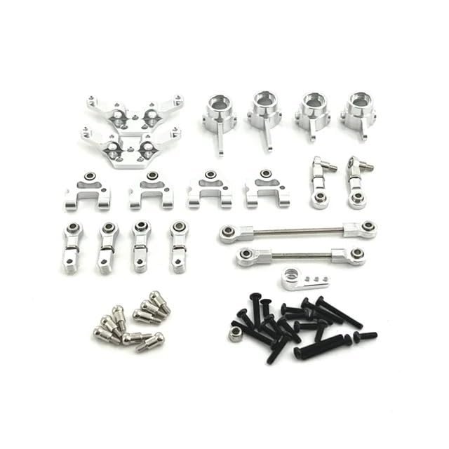 Suitable for WLtoys 1/28 284161 284010 284131 K989 RC Car Metal Upgrade Kit(Silver)