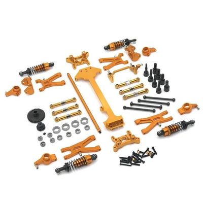 Suitable for WLtoys 1/18 A959 A949 A969 A979 K929 Remote Control Car Upgrade Parts, Metal Modification 19-Piece Set(Gold)