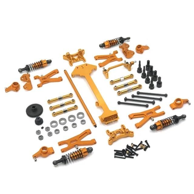 Suitable for WLtoys 1/18 A959 A949 A969 A979 K929 Remote Control Car Upgrade Parts, Metal Modification 19-Piece Set(Gold)