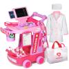 Phobby Doctor Kit for Toddlers Aged 3 4 5, Medical Pretend Play Set for Kids with Bag and Costume, Doctor Cart Toy for Girls Boys Birthday Gift (Pink) view 1