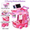 Phobby Doctor Kit for Toddlers Aged 3 4 5, Medical Pretend Play Set for Kids with Bag and Costume, Doctor Cart Toy for Girls Boys Birthday Gift (Pink) view 3