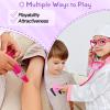 Phobby Doctor Kit for Toddlers Aged 3 4 5, Medical Pretend Play Set for Kids with Bag and Costume, Doctor Cart Toy for Girls Boys Birthday Gift (Pink) view 4