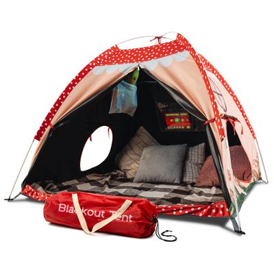 Blackout Sensory Tent for Kids with Autism - 51"x 51"x 40" Calming Corner, Easy to Assemble & Durable with Clear Phone Pocket and Mesh Storage Ideal for SPD, ADHD & Autistic Children Mushroom Tent