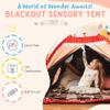Blackout Sensory Tent for Kids with Autism - 51"x 51"x 40" Calming Corner, Easy to Assemble & Durable with Clear Phone Pocket and Mesh Storage Ideal for SPD, ADHD & Autistic Children Mushroom Tent view 2