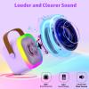 Karaoke Machine for Kids Adults, Portable Bluetooth Speaker with 2 Wireless Microphones and LED Lights, Kids Toys Birthday Gifts for Girls and Boys Ages 4, 5, 6, 7, 8,9,10,11,12+ Years, Home Party view 2