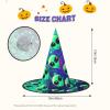 QHWLR Green aliens print Halloween witch hat, Easter pointed hat, wedding carnival,birthday party decoration view 3