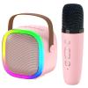 Karaoke Machine for Kids Adults, Portable Bluetooth Speaker with Wireless Microphone and LED Lights, Kids Toys Birthday Gifts for Girls and Boys Ages 4, 5, 6, 7, 8,9,10,11,12+ Years, Home Party view 1