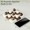 White and Brown Marble Tic Tac Toe Game Board, Natural Stone Checkerboard, 7x7 Inch Premium Handcrafted Marble Game Board, Luxury Home Decor, Tabletop Decor for Living Room, Office view 2