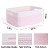 MiniArk Large Storage Baskets for Shelves, Closet Organizers Bins for Clothes Blanket Towels, Baby Nursery, Toy Baskets Box, Woven Rope Baskets, 17 x 13 x 7.5, 2 Packs Woven Pink view 2