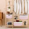 MiniArk Large Storage Baskets for Shelves, Closet Organizers Bins for Clothes Blanket Towels, Baby Nursery, Toy Baskets Box, Woven Rope Baskets, 17 x 13 x 7.5, 2 Packs Woven Pink view 3