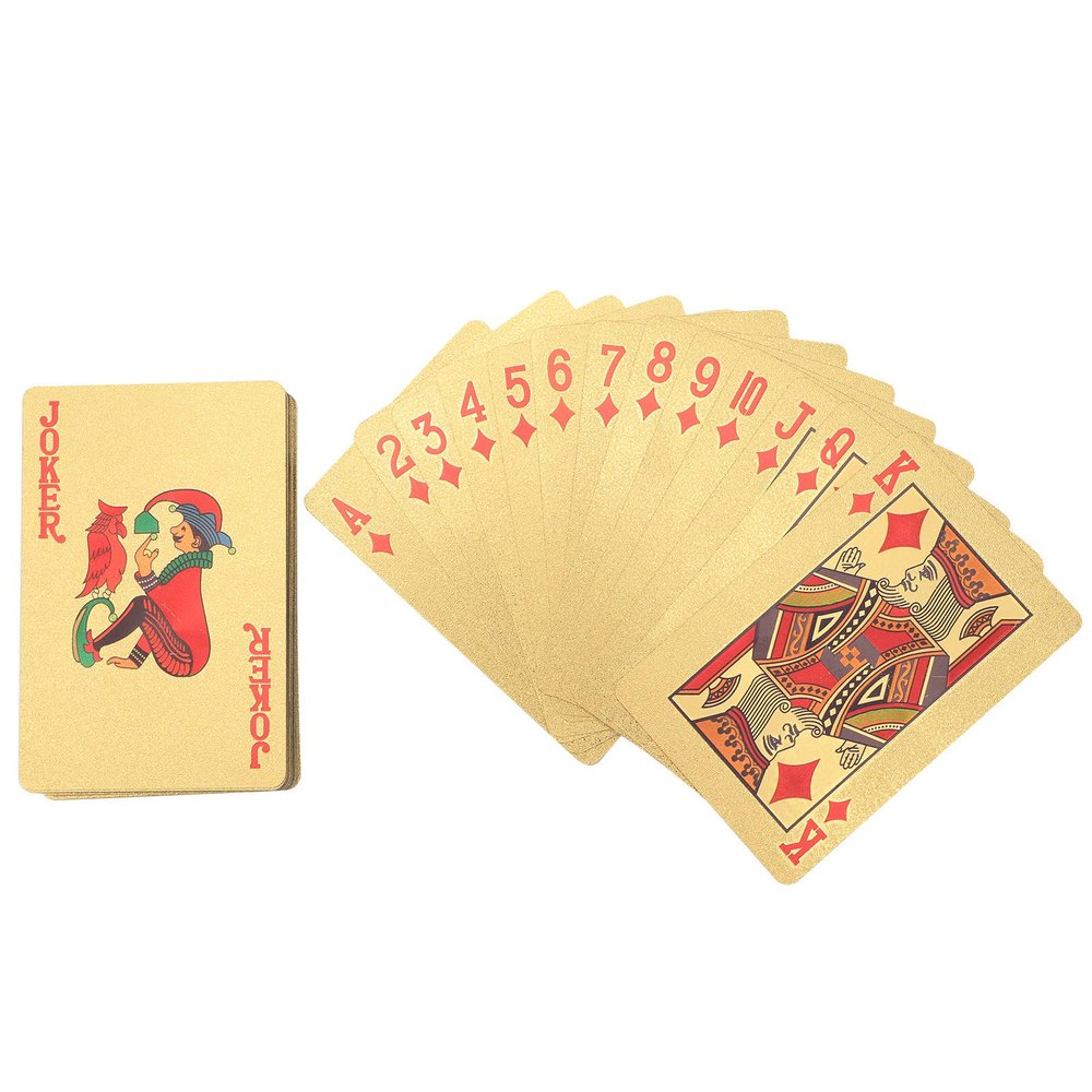 Plastic Playing Card Set, Plastic Playing Cards Waterproof Playing Cards, Gold Foil Poker Playing Cards, Playing Cards Set for Party, Camping, Card Decks Game