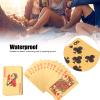 Plastic Playing Card Set, Plastic Playing Cards Waterproof Playing Cards, Gold Foil Poker Playing Cards, Playing Cards Set for Party, Camping, Card Decks Game view 3