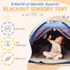 Blackout Sensory Tent for Kids with Autism - 51"x 51"x 40" Calming Corner, Easy to Assemble & Durable with Clear Phone Pocket and Mesh Storage  Ideal for SPD, ADHD & Autistic Children view 2