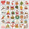 Partywind Glitter Kids Tattoos for Christmas Stocking Stuffers, 408 Styles Merry Christmas Party Decorations, Xmas Holiday Party Supplies, Santa Snowman Snowflakes Goodie Bag Fillers view 1