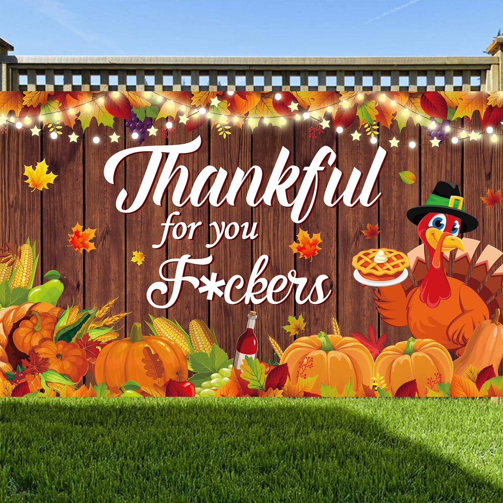 Friendsgiving Party Decoration - Large Banner and Backdrop, Thanksgiving Autumn Party Banner Decoration
